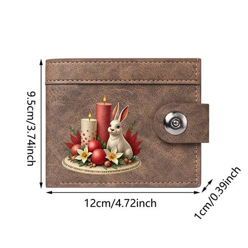 1pc christmas bunny candle mens wallet large capacity fashion coin purse with multi card slots ideal for christmas birthday fathers day essential novelty wallet