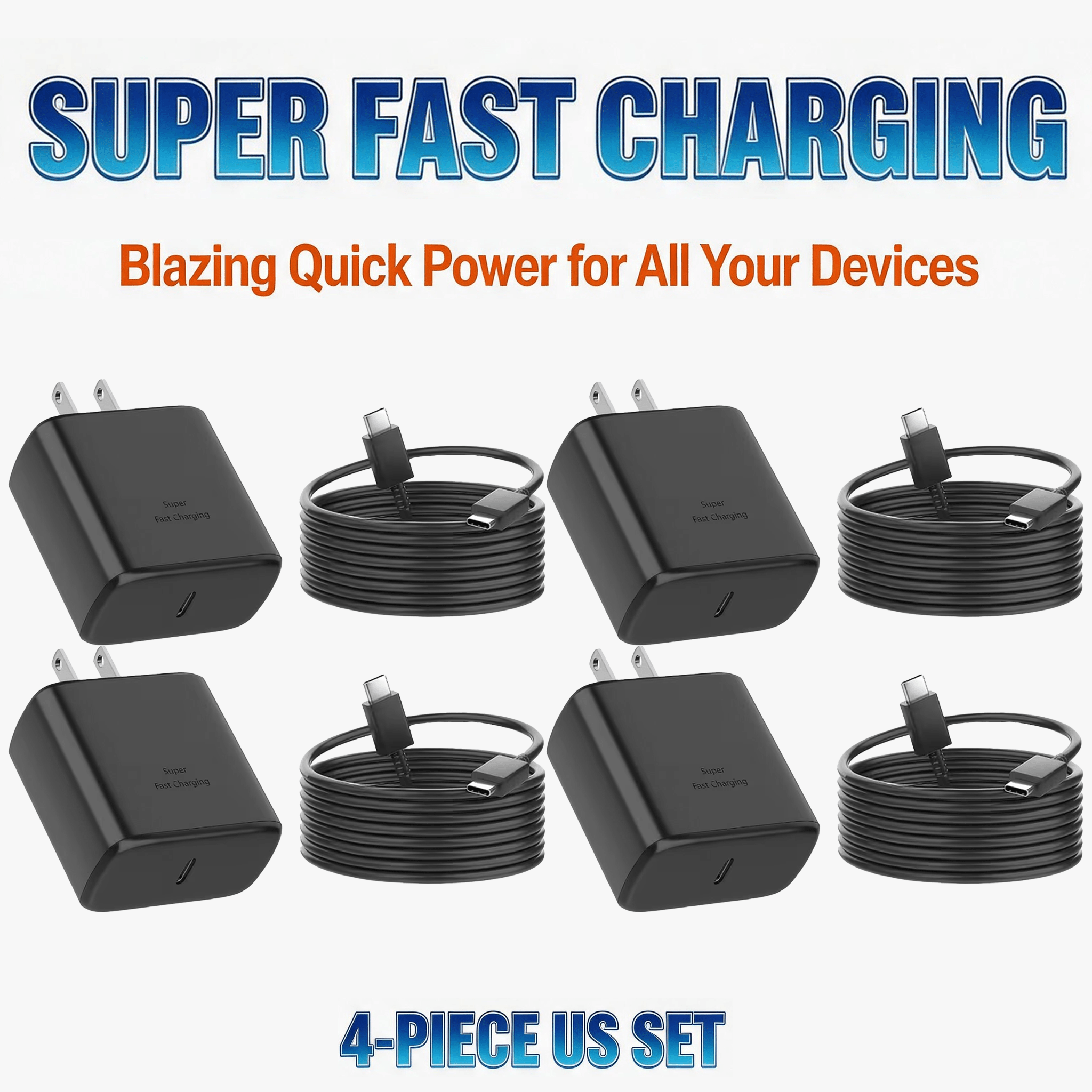 TEMU MFIGlGK Lot de 4 rapides 45W - Charge pour for Galaxy S21 et Z Fold 5 en pharmacie. Durable, rapide, idéal pour les retraits et les temps
