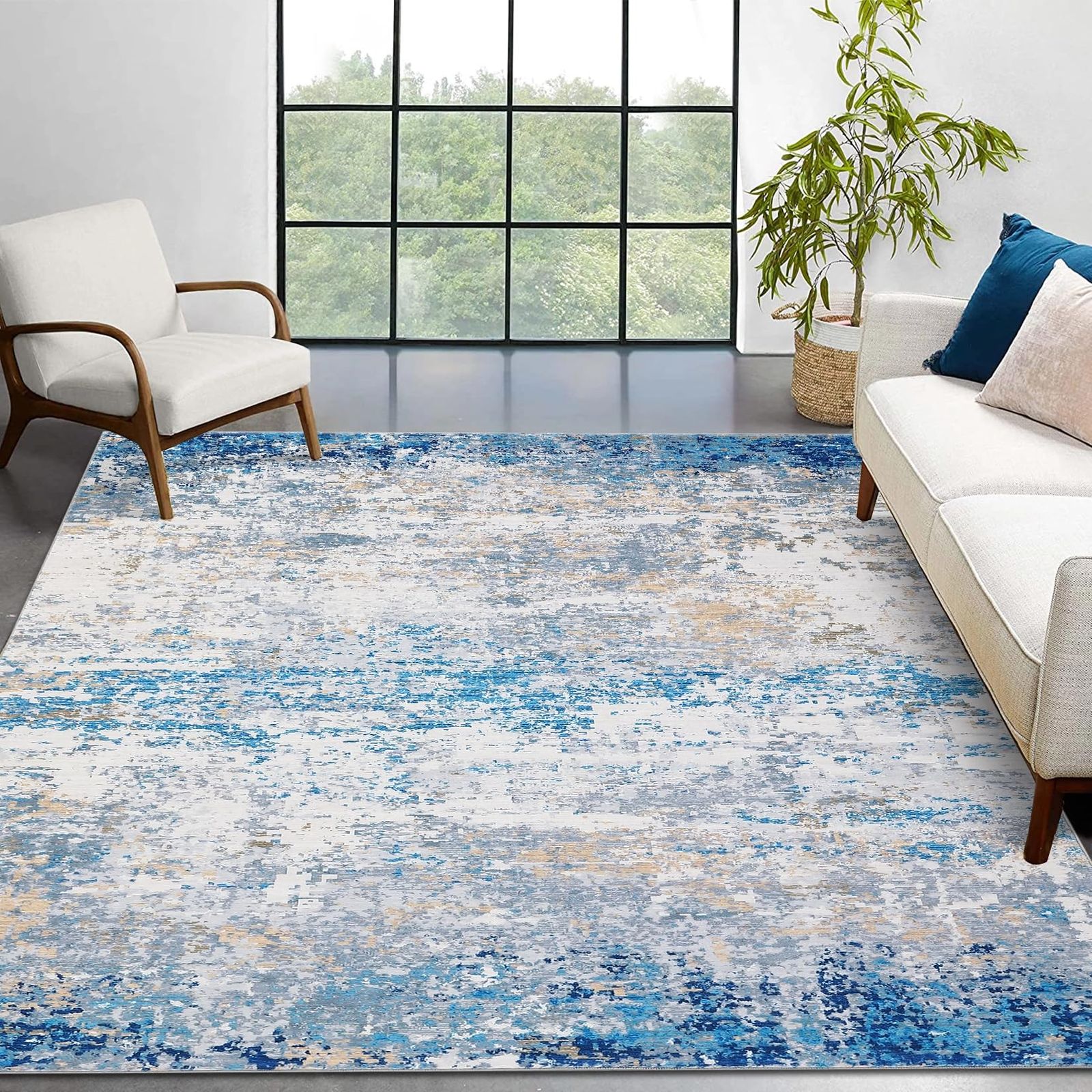 Image of Contemporary Abstract Carpet, Extremely Soft Low-pile Decorative Rug, Ideal For Living Areas, Bedrooms, And Environments. 200x290cm