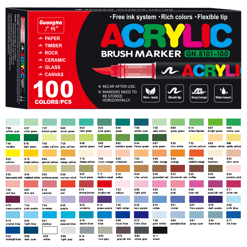 Image of 100 Colors Calligraphy Pens, Calligraphy Pens For Adult Coloring, Stone, Calligraphy, Wood, Canvas, Glass, Ceramic, For Professional Art Painting Use, Suitable For Gift , Back To School