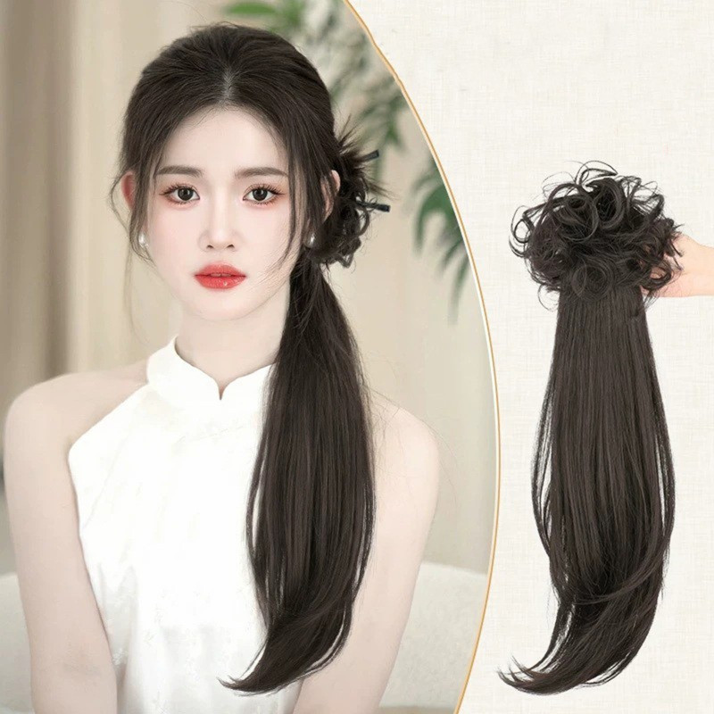 elegant deep wave ponytail extension for women natural looking synthetic hair claw clip in versatile for   details 4