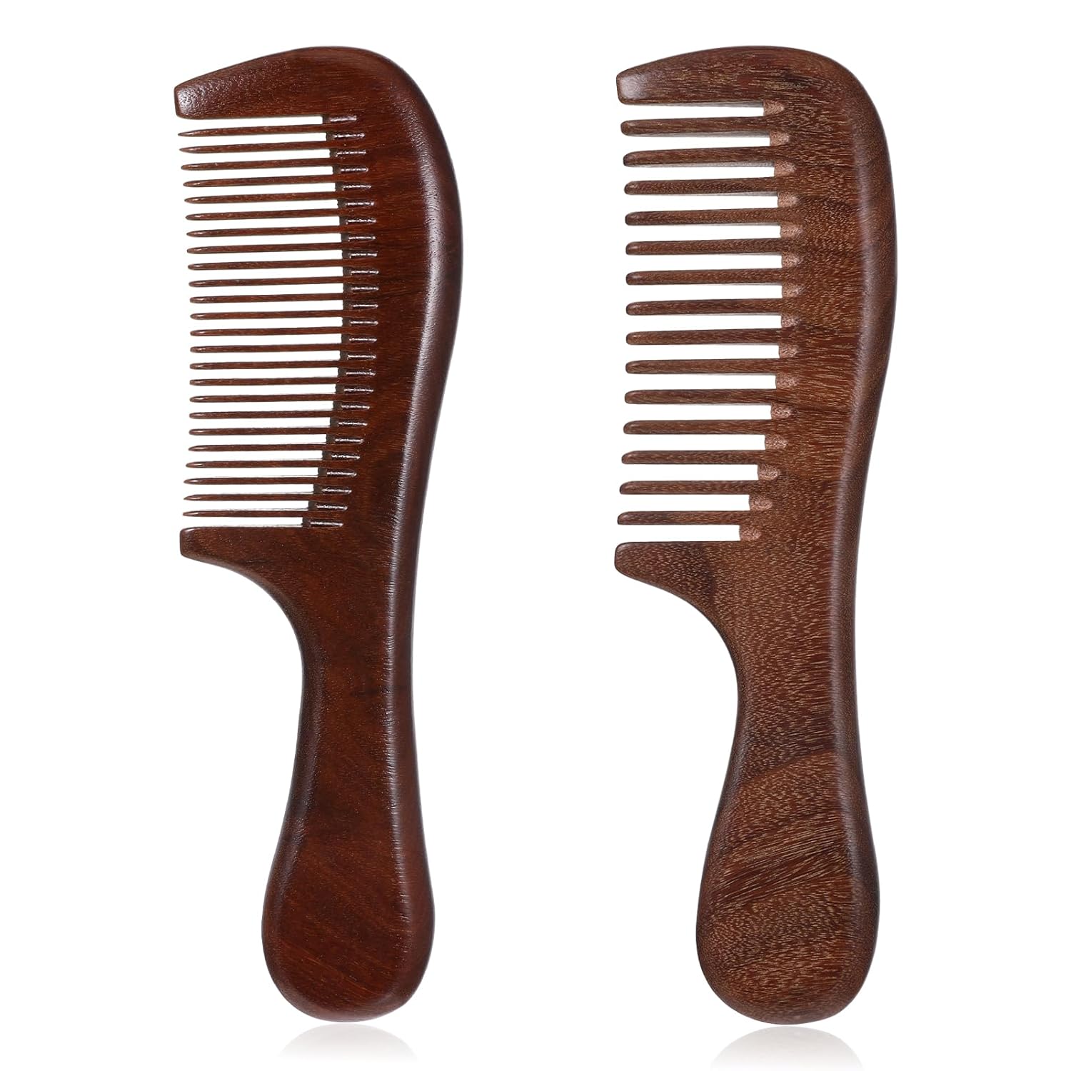 Sandalwood Comb Set, Fine And Wide Teeth, 2pcs Set, Smooth Hair Massage, Anti-static And Anti-
