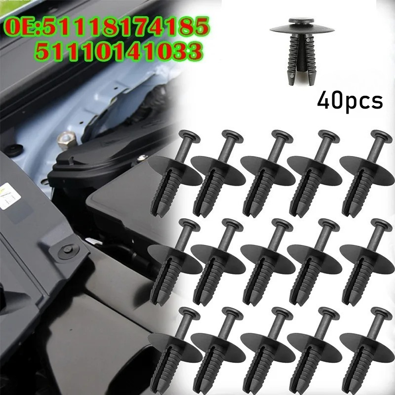 TEMU 40pcs Expanding Rivets Push Clips Oe 51118174185 51110141033 For 1 3 5 X1 X3 X5 E36 E46 E90 E39 E60 F10 Bumper Trim Door Sill Wheel Arch Fender