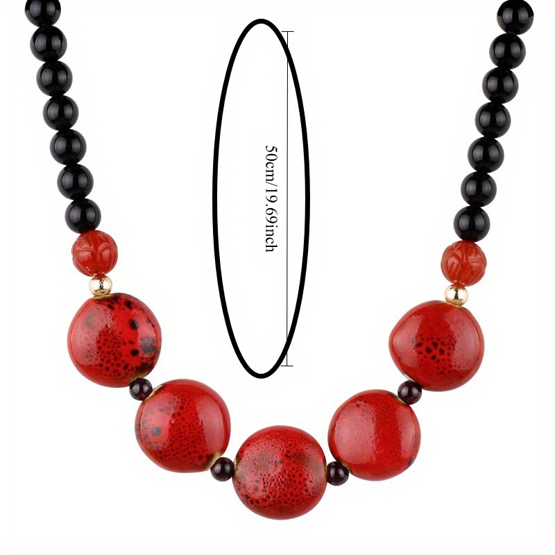 Women's Versatile Ethnic Style Ceramic Clavicle Chain Necklace