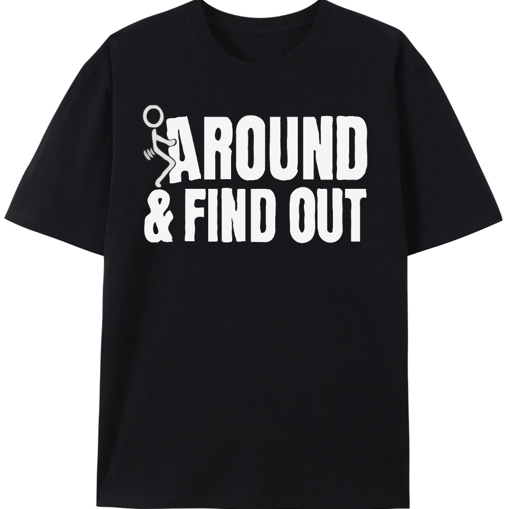 

Men's "around & " Graphic Tee - Casual T-shirt With , Round Neck, Short Sleeve, Regular Fit - Ideal For Spring, Summer, And Activities, Sports Tee|tennis Themed Tee| Tshirt, Tee Shirts