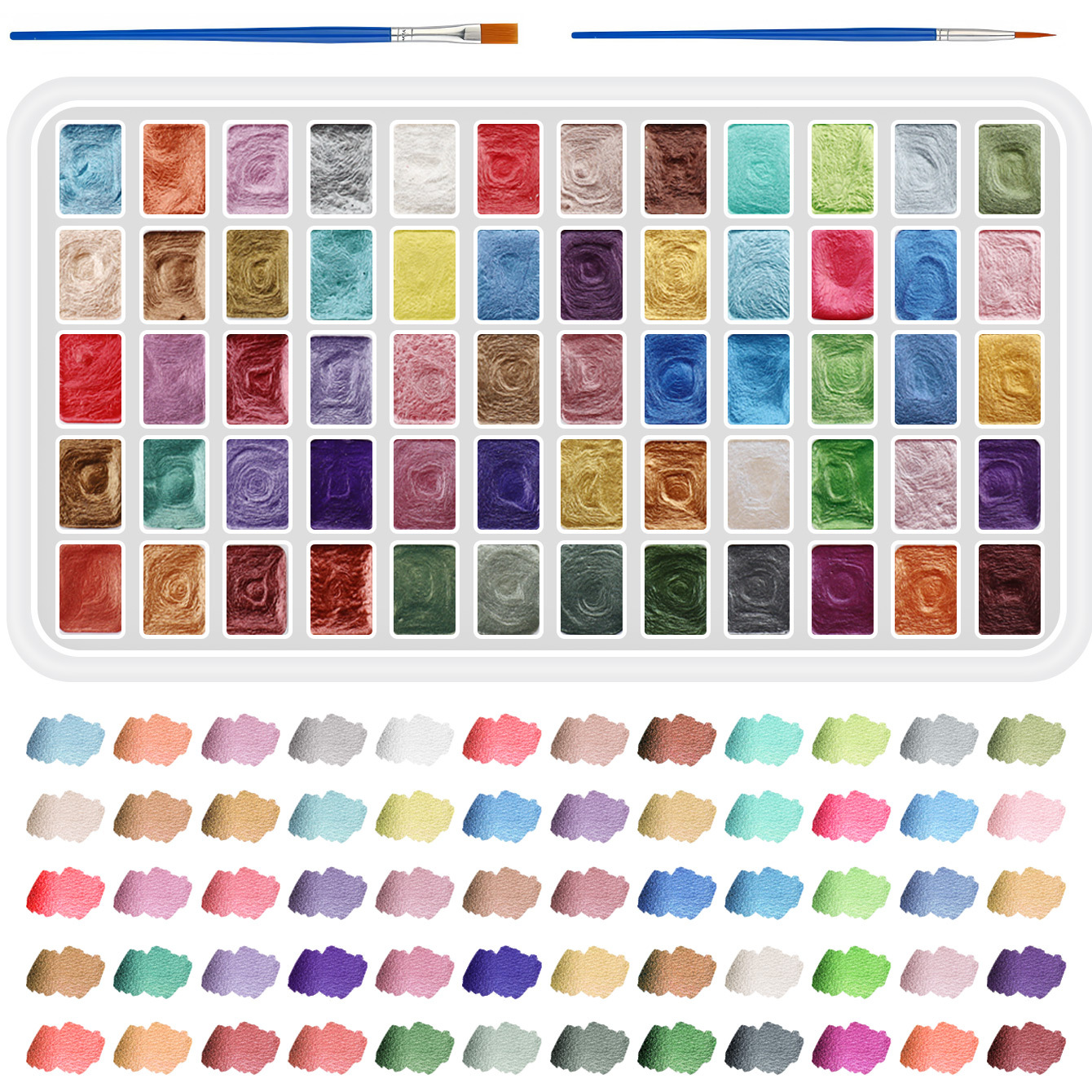 Glitter Watercolor Solid Paints Vibrant Shimmering Art Supplies