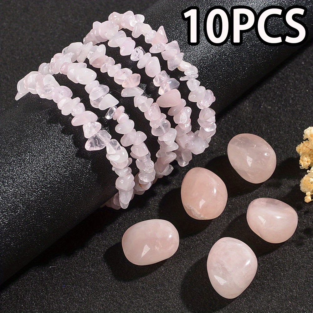 E-shop 10 Stück Natürlicher Rosenquarz Armband Set, Ideal für Jubiläen, Geburtstage, Valentinstag Geschenke, Dankesgeschenke, Weihnachtsgeschenke für