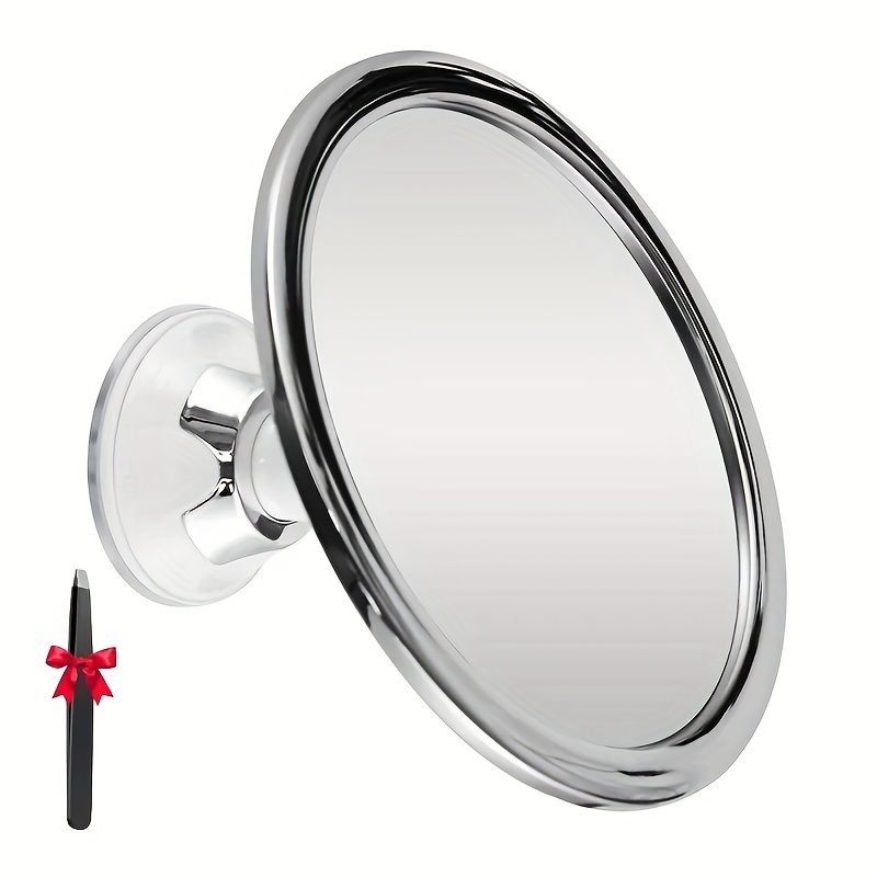 TEMU Shaving Mirror With Suction Cup - Wall-mounted Shower Mirror Suitable For Bathtub, Shaving Mirror With System, Polished Frame For Shaving &