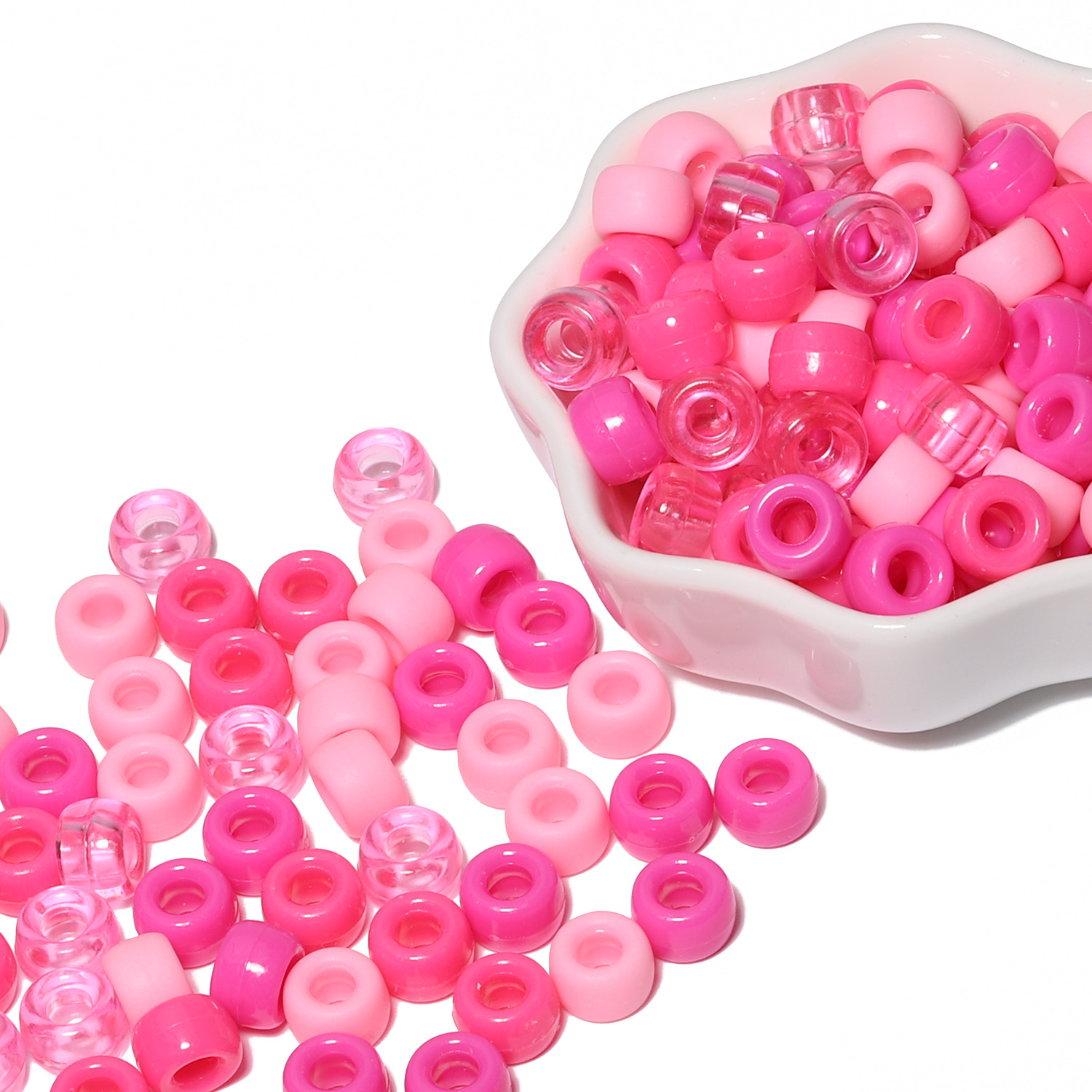1.000 pezzi di plastica Pony Perline 6mm x 9mm per gioielli