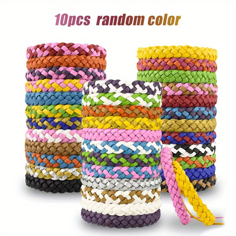 6/10pcs Colorful Braided Bracelets Bohemian Style Couples' Wristbands