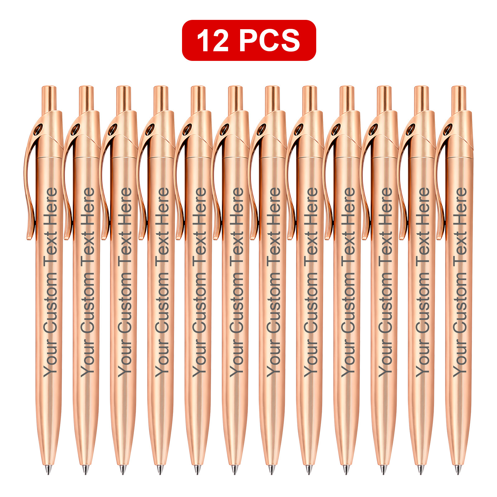 TEMU 12pcs Custom Bulk Pen Set, Personalized Pens With Custom Names Or Text, Laser-engraved Pens. Business Promotional Pens, Suitable For Business,