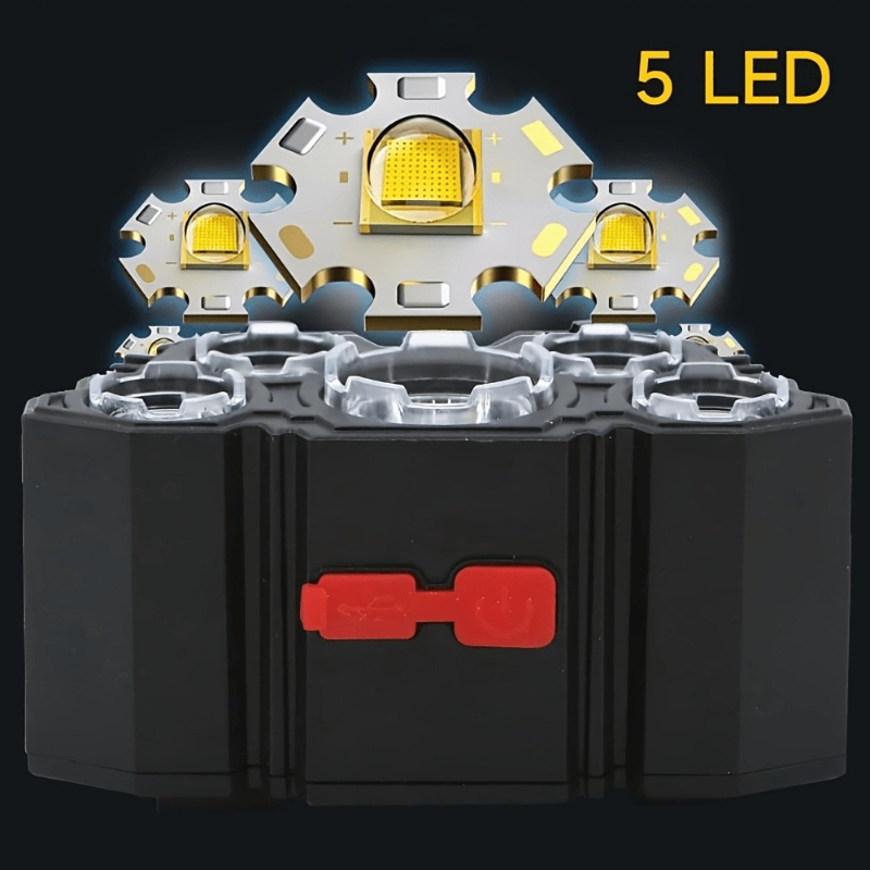 5 LED Home Improvement Flashlight with USB Rechargeable Battery