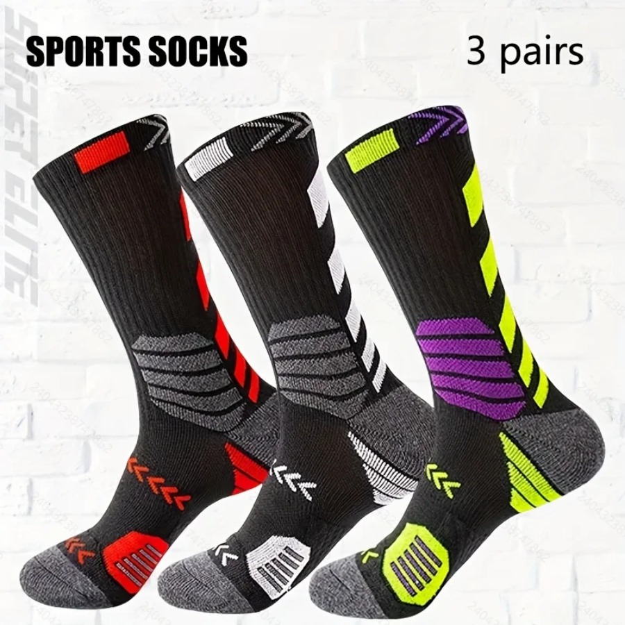 TEMU 3 de Calcetines Deportivos para Correr, Calcetines de Baloncesto de Malla Transpirable y Compresión, Calcetines Profesionales para Ciclismo con
