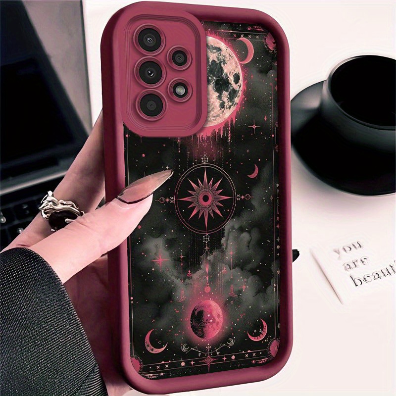 TEMU Coque de Téléphone Motif Étoiles Magiques et Lune Mystérieuses pour Galaxy A01/A02S/A03/A03s/A05/A10s/A11/A12/A13/A14 5G/A15
