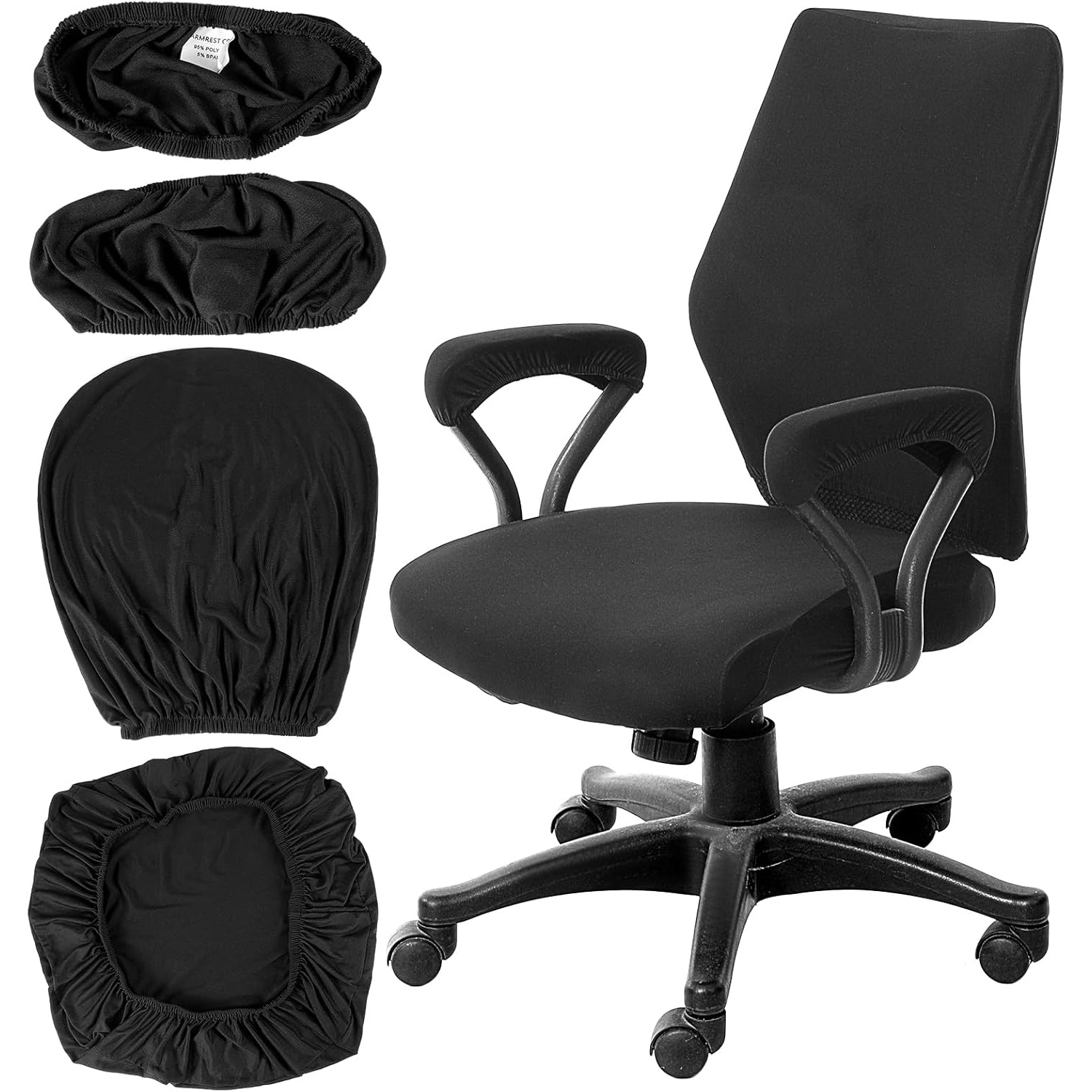 TEMU Ensemble de 4 housses de chaise d'ordinateur, housses de siège de chaise de bureau extensibles, housse de siège de chaise de bureau extensible