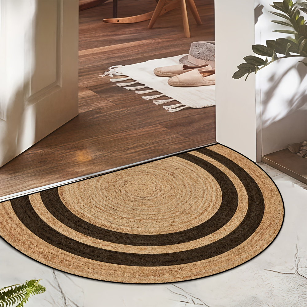 TEMU 1 tapis demi-circulaire de style , tapis de décoration intérieure, idéal pour salle à manger, chambre à coucher, salon, cour extérieure,