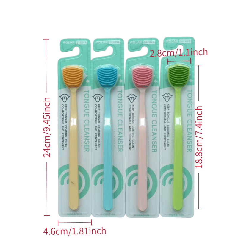 4pcs New Tongue Scraper and Cleaner, Soft Rubber Cleaning Tool