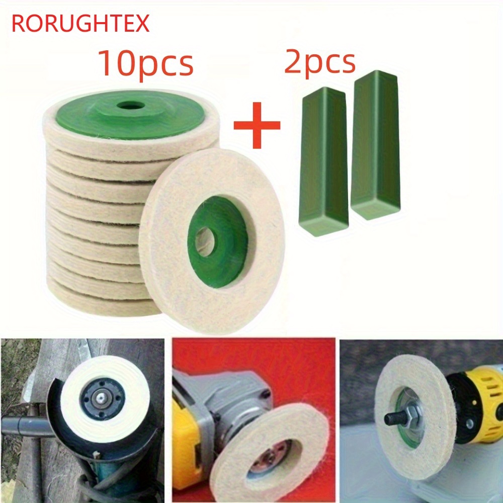 12pcs Wool Felt Polishing Pad Disc Wear-resistant 125mm Polishing 4 Inch For Car Metal Marble Glass Ceramics