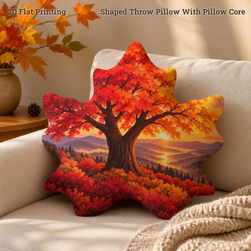 item picture scenic shaped throw pillow cozy panoramic for bedroom reading nook thanksgiving fall housewarming home decoration 2d flat printing shaped stuffed throw pillow 2d flat