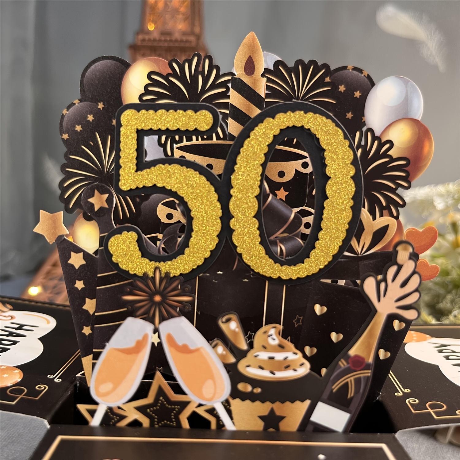 Legend Since 1975 Cake Topper - Gold Glitter, 6.1 Inches Wide, For 50th Birthday Parties - View #7