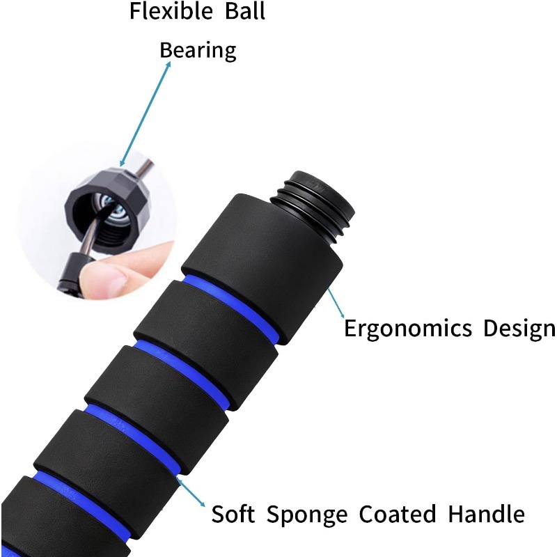 1 Adjustable 2.8M Jump Rope with Ball Bearings and Foam Handles | Non-woven Material, Mixed Color, Exercise Workout Equipment for Men and Women Home Gym