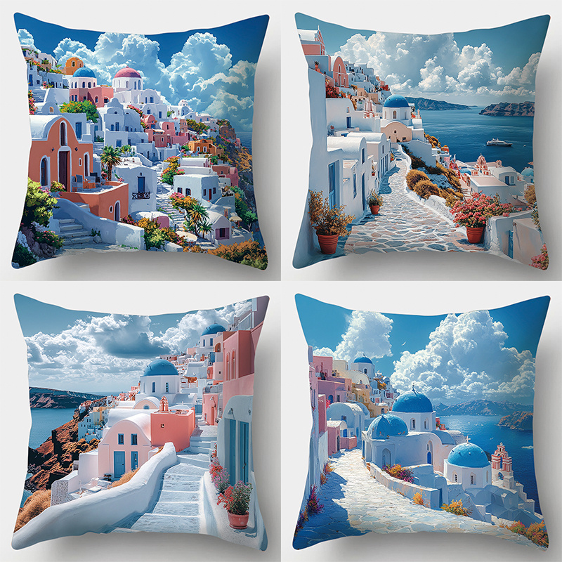 TEMU 4pcs Pillowcase Cute Theme, Each Pillow Cover Has 2 Cute Rabbits Reading Books And Other Patterns. Pillowcase Suitable For Home And Sofa