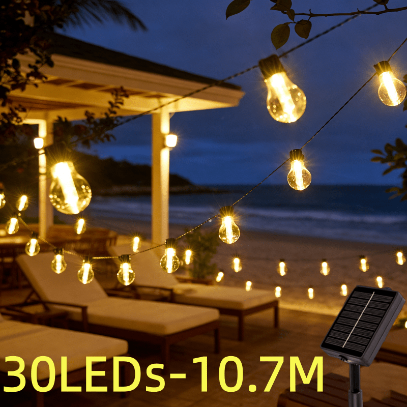 TEMU Guirnaldas de luces solares para exteriores, luces de para camping, luces decorativas para jardín y patio, 8 , Iip65, batería de larga duración,