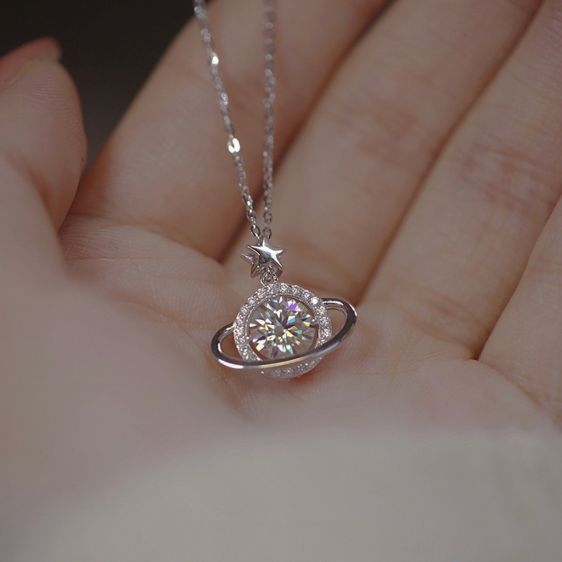 TEMU Collier avec pendentif étoile univers, argent S925, bijou de mode élégant et luxueux pour femmes, accessoire de mariage intemporel, pour elle
