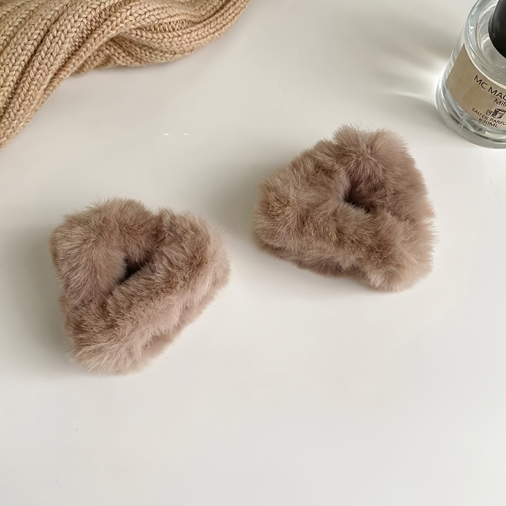 2pcs Set Of Cute Plush Cat Ear Hair Clips - Soft And Sweet Autumn And Winter Women's Additions New Clip Autumn And Winter Cute Hair Clip Headwear New Year's Gift