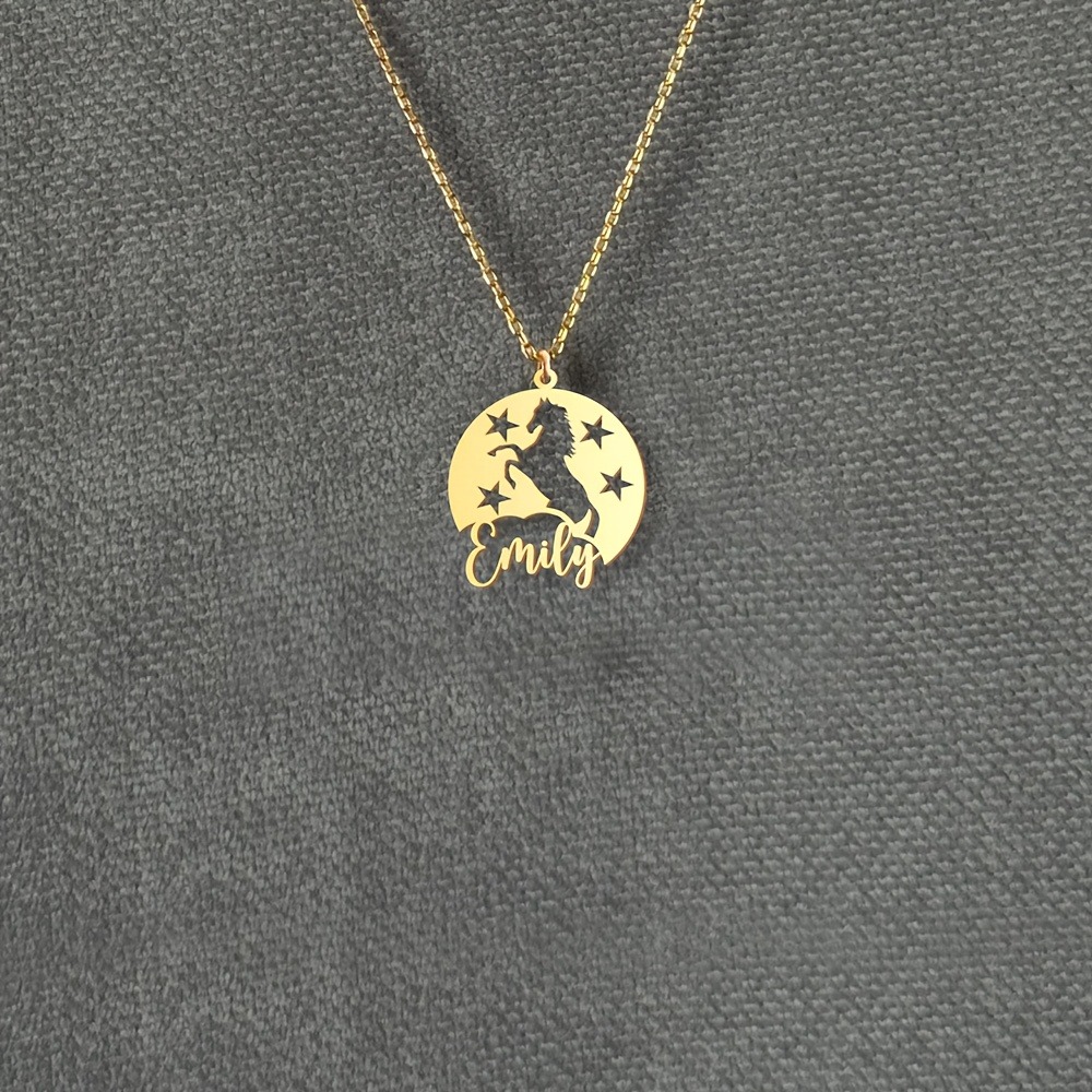 Custom Horse and Rider Necklace — Personalized Equestrian Gift