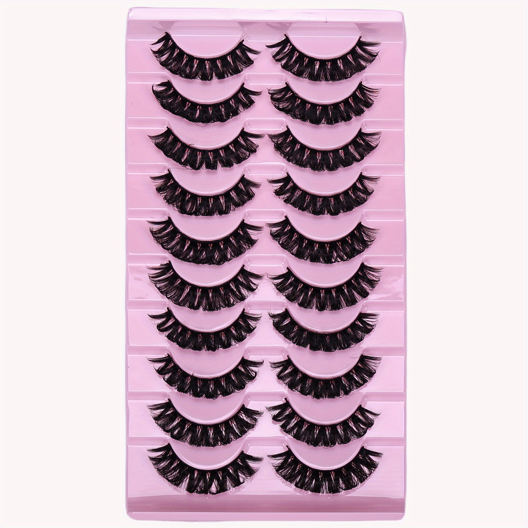 Image of 10 Pairs Dd Strip Lashes Fluffy Volume False Eyelashes Dd Dramatic Messy Mink Fake Lashes Make Up