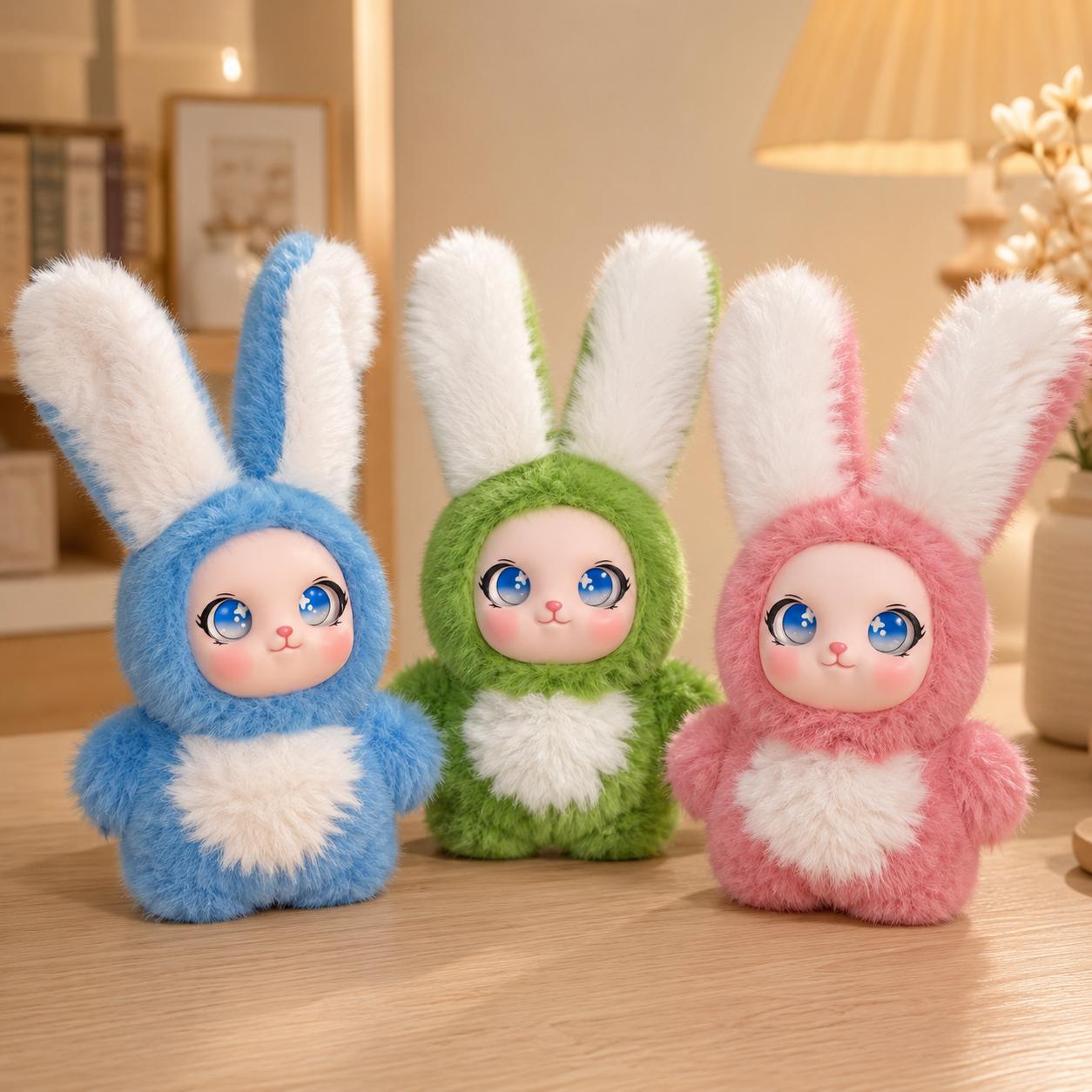 Super Soft   Plush Doll, Adorable Rabbit Design, Cute and Fun Plush Toy, Creative Bedside or Desktop Decoration,   Companion Doll, Ideal Gift for Birthdays and Holidays