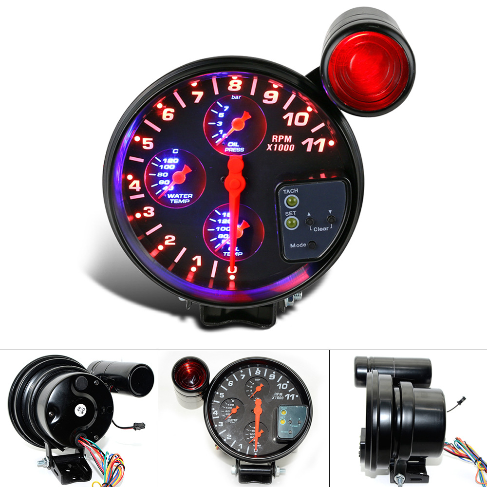 tachometer gauge 5   replacement tachometers 0 11000 rpm w shift   water temperature pressure gauges rpm tachometer for car 4 6 8 cylinder engines