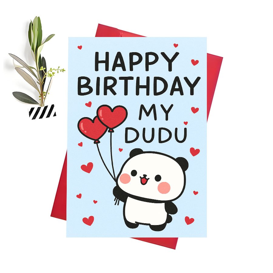 1pc Cute Panda Birthday Card With Heart Balloons Perfect For Expressing Love And To Your Special On Their Birthday Ideal For , , And Envelope And Card