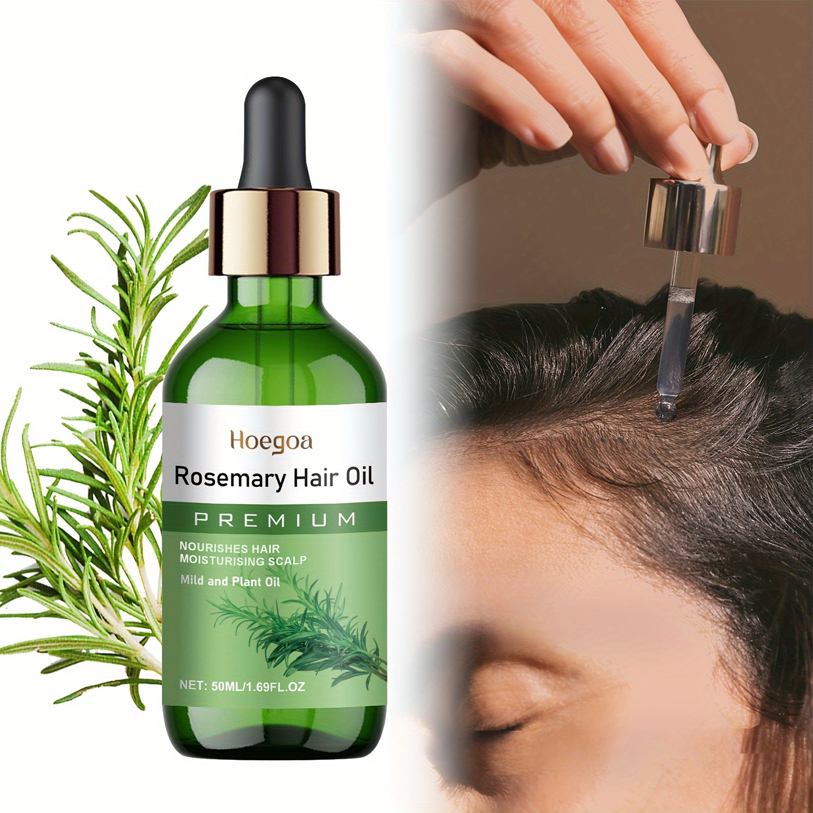50ml/1.69oz Rosemary Oil Hair Oil with Rosemary Leaf Oil, Batana Oil, Castor Seed Oil