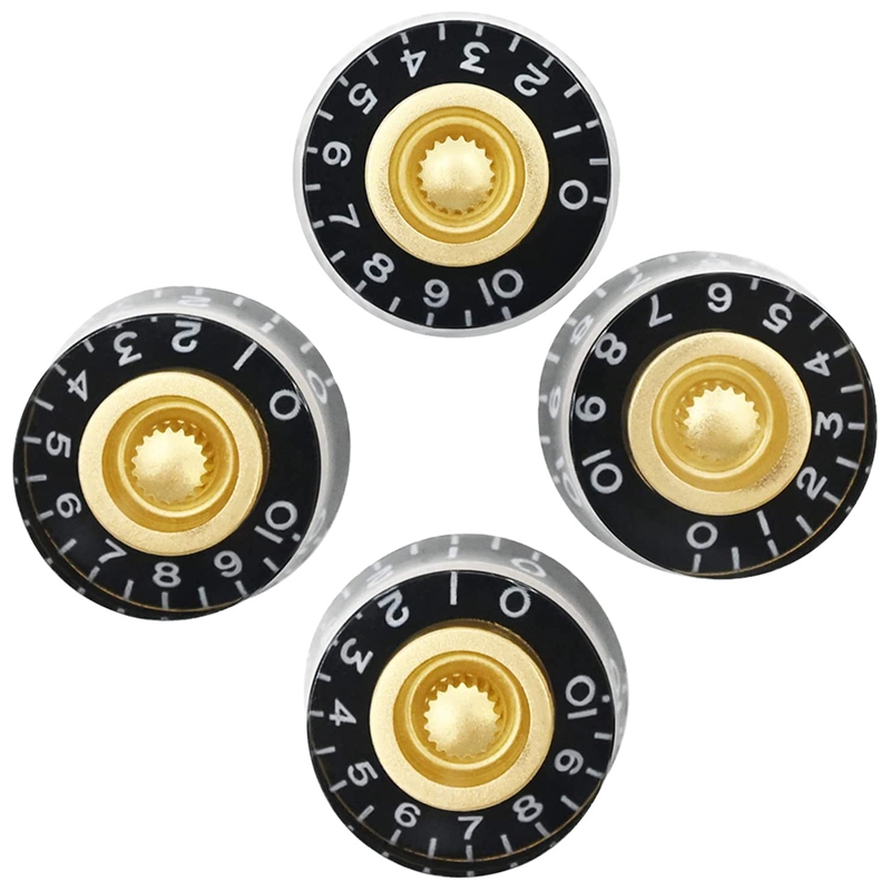 4pcs Volume Tone Speed Control Knobs for Les Paul LP Style Bass Electric Guitar Parts, Transparent Golden, Guitar Hardware, Volume Knobs, Retro Design, Stylish Knobs, Highquality Knobs, Smooth Finish, Replacement Knobs, Bass Parts