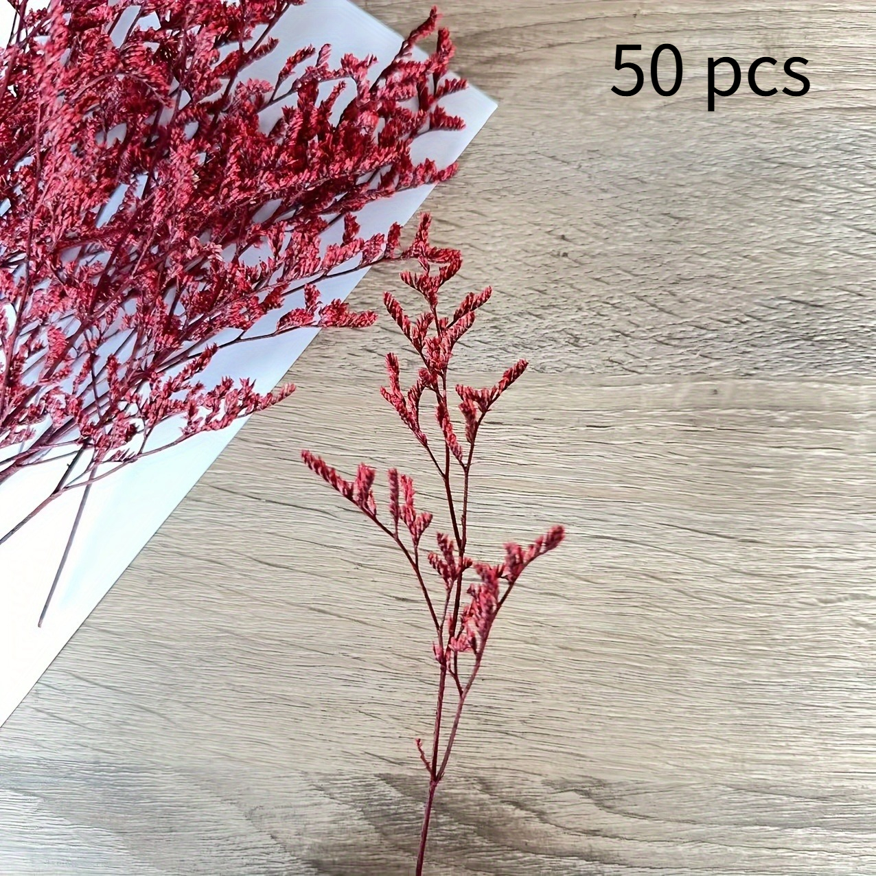 E-shop 50/100 Stück Realistische Rote Künstliche Rosen – Stabile Stiele mit Blättern, Falsche Rosen & Blüten | Großpackung für DIY-Bastelarbeiten &