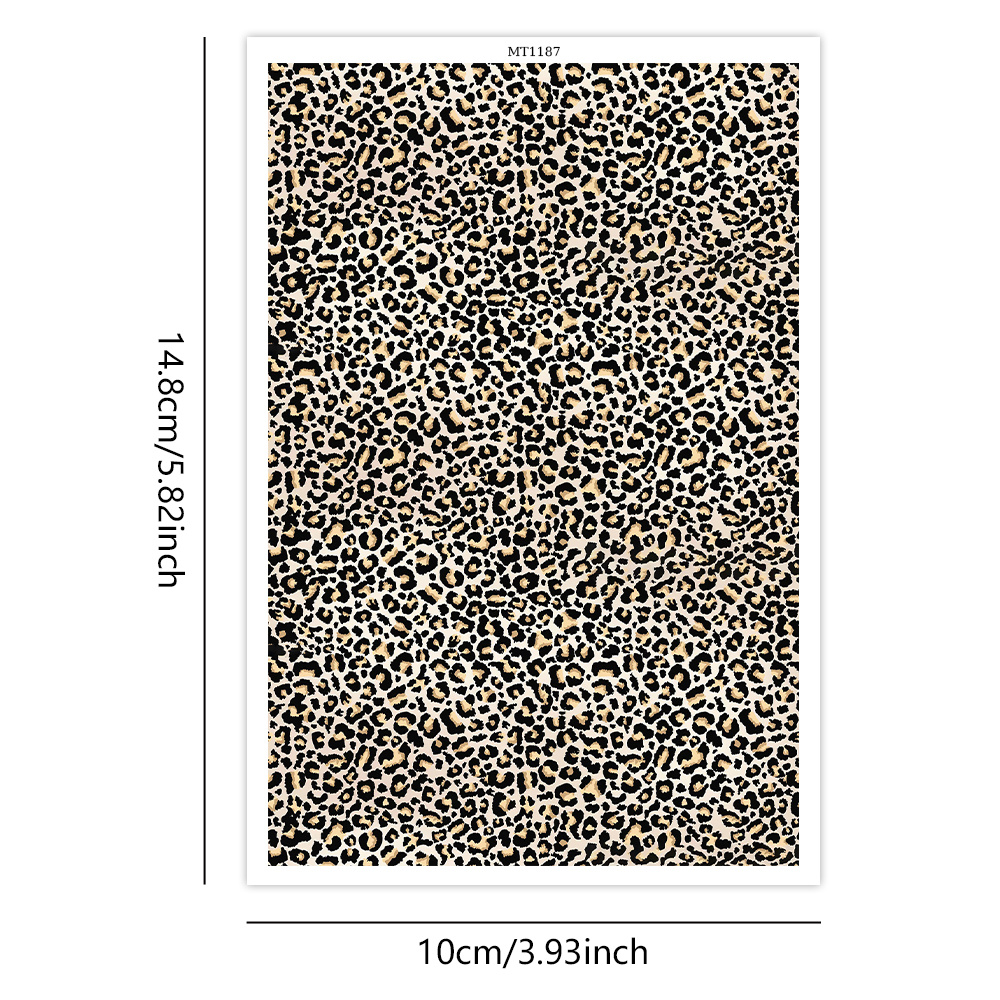 TEMU 1pc 1pc Suitable For Diy Earrings & Jewelry Making Leopard Print Transfer Paper - Black Pattern Polymer Clay Paper With Wax/ For Pre-cut Sheets,