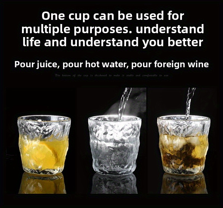 1pc   pattern glass cup high quality durable glass for home use elegant design for coffee juice wine versatile for men women details 0