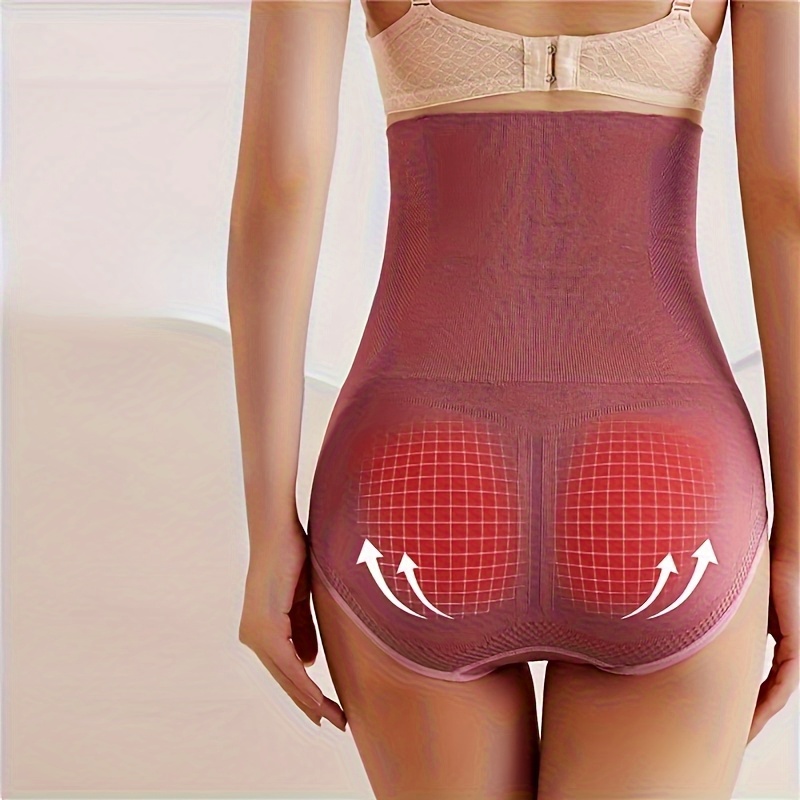 1pc Women's High Waist Shapewear Panties - Seamless Butt Lifting Tummy Control Slimming Underwear with Ruching Detailing, Postpartum Recovery & All-Season Wear, Solid Color Casual Style, Tummy Control Panties, Snug Fit Underwear