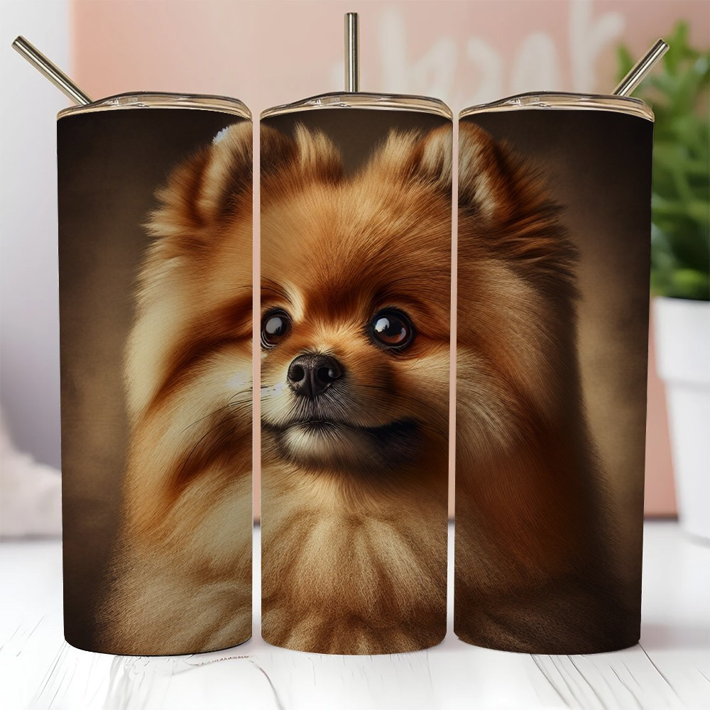 

1pc Pomeranian 20oz Steel Lid & , Mug - For