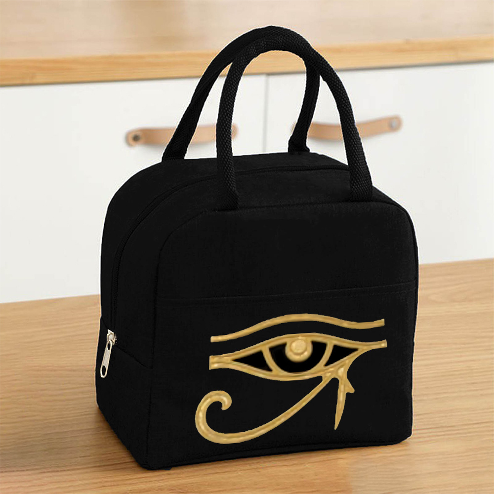 TEMU 1pc Of A Large Capacity Lunch Tote Bag Featuring Of Horus, An Ancient Egyptian Symbol, Suitable For Commuting, Camping, And Picnics. Essential