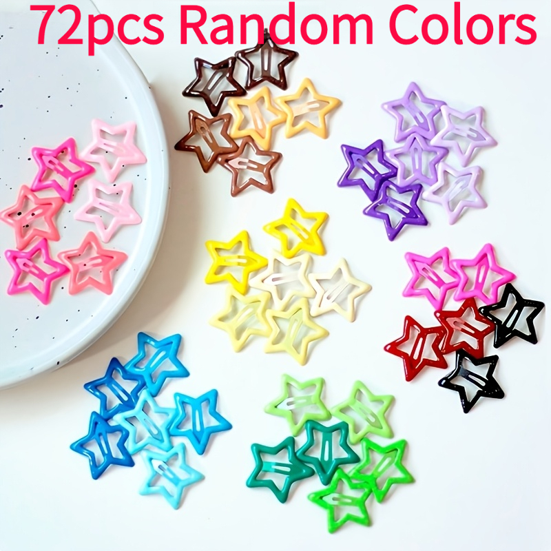 TEMU 72pcs Random Colors Hollow Hair Clips Cute Bangs Side Hair Clips Versatile Hair Additions Daily And Fashion Hairstyles