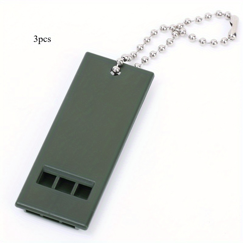 TEMU 3pcs High-decibel 3-frequency Survival Whistles - Portable, Durable Pe Material For Camping And Hiking Emergencies, Camping Additions