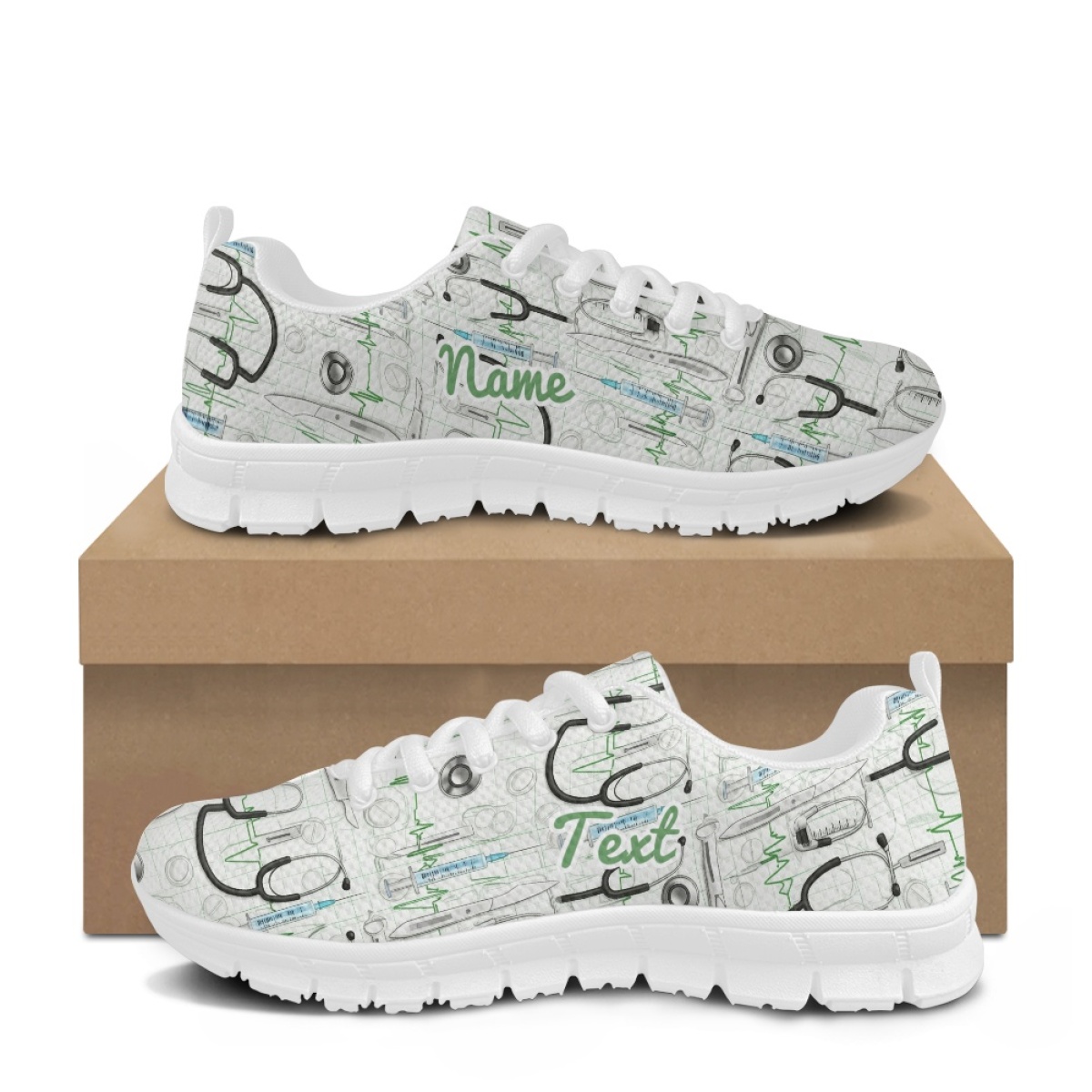 [Nurse-Themed Loafers] Custom 2D Print Nurse-Theme...