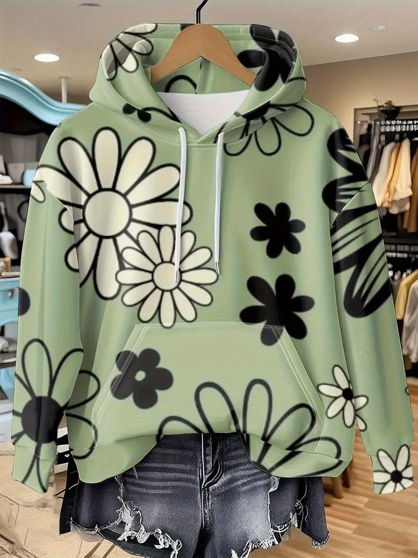 floral sweatshirt sold on Temu United States