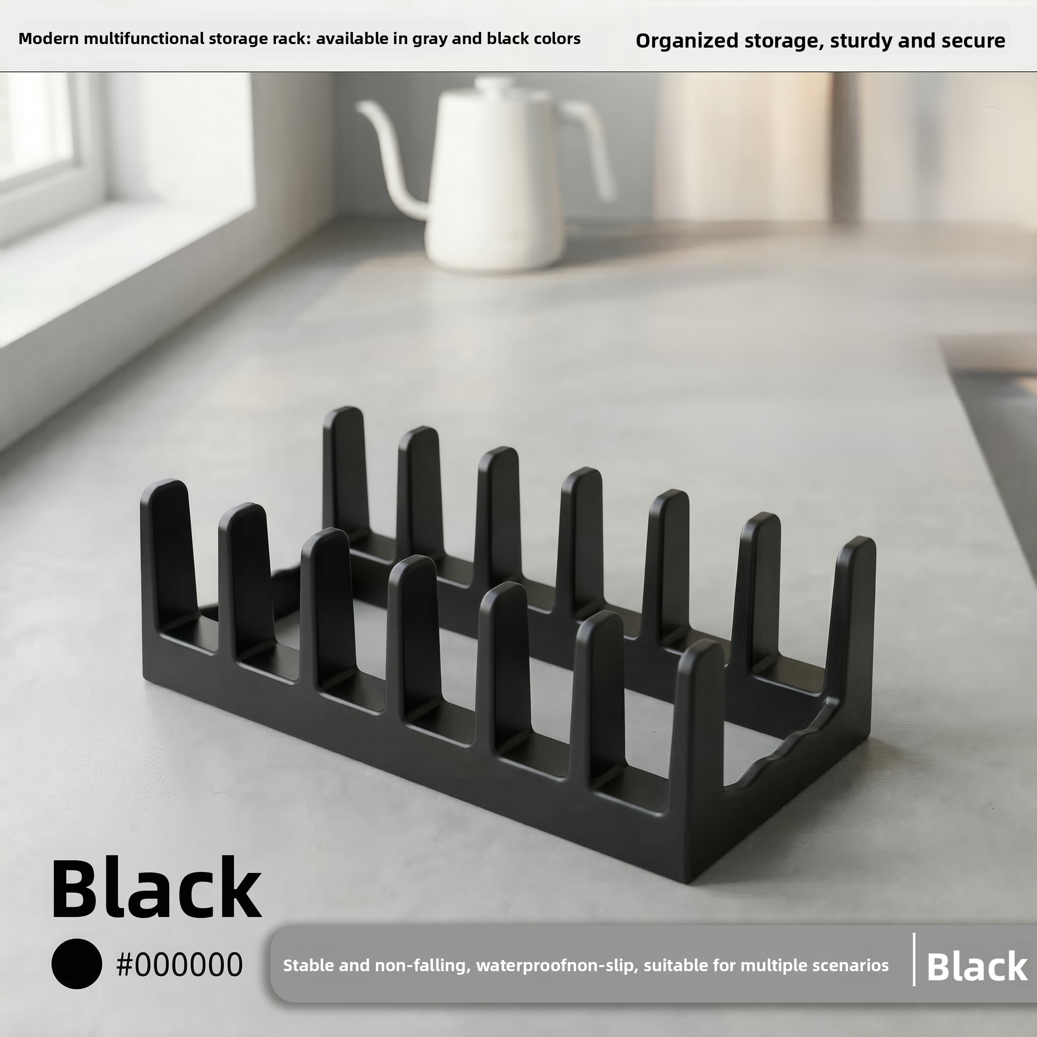Kitchen Pot Lid Organizer, Dish Drying Rack, Creative Desktop Bookshelf, Dish And Plate Divider, Pot Lid Holder - Item No.: Xbc01688/a14-pcssckk
