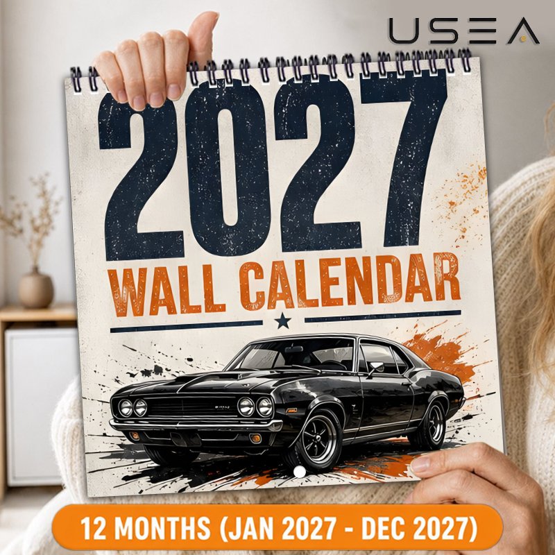 TEMU Wall Calendars 2027 Wall Calendar, 12-month Hanging Calendar With , Twin Wire Spiral Bound, Large Blocks, Us Holidays, Aesthetic Decor Gift For