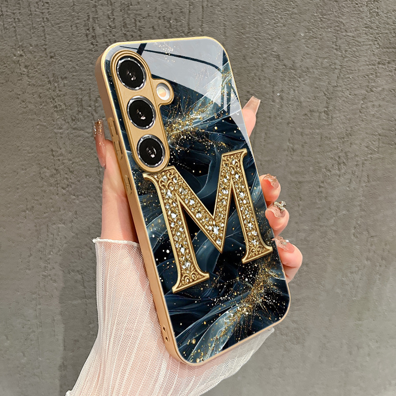 TEMU Phone Case - Artistic Light Letter M Pattern Phone Case For A53/a54/a55/a52/a35/a34/a33/a32/a25/a24/a23/a15a/14/a13/a05s/s20/s21 Fe/s22