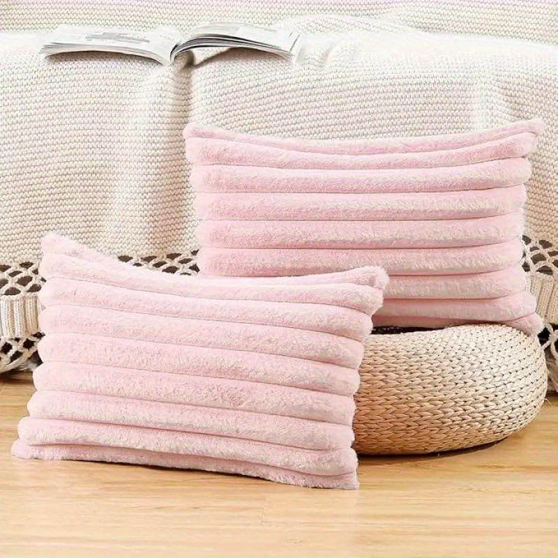 TEMU Pink High-end Luxury Soft Faux Fur Pillowcase, Suitable For Hotels And Home Bedrooms, Full-body Pillow Cover, Sofa And Balcony Cushion Cover,